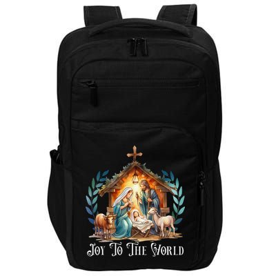 Christmas Nativity Christian Birth Of Jesus Joy To The World Gift Impact Tech Backpack