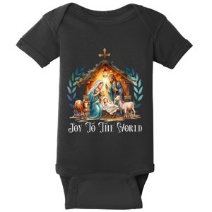 Christmas Nativity Christian Birth Of Jesus Joy To The World Gift Baby Bodysuit