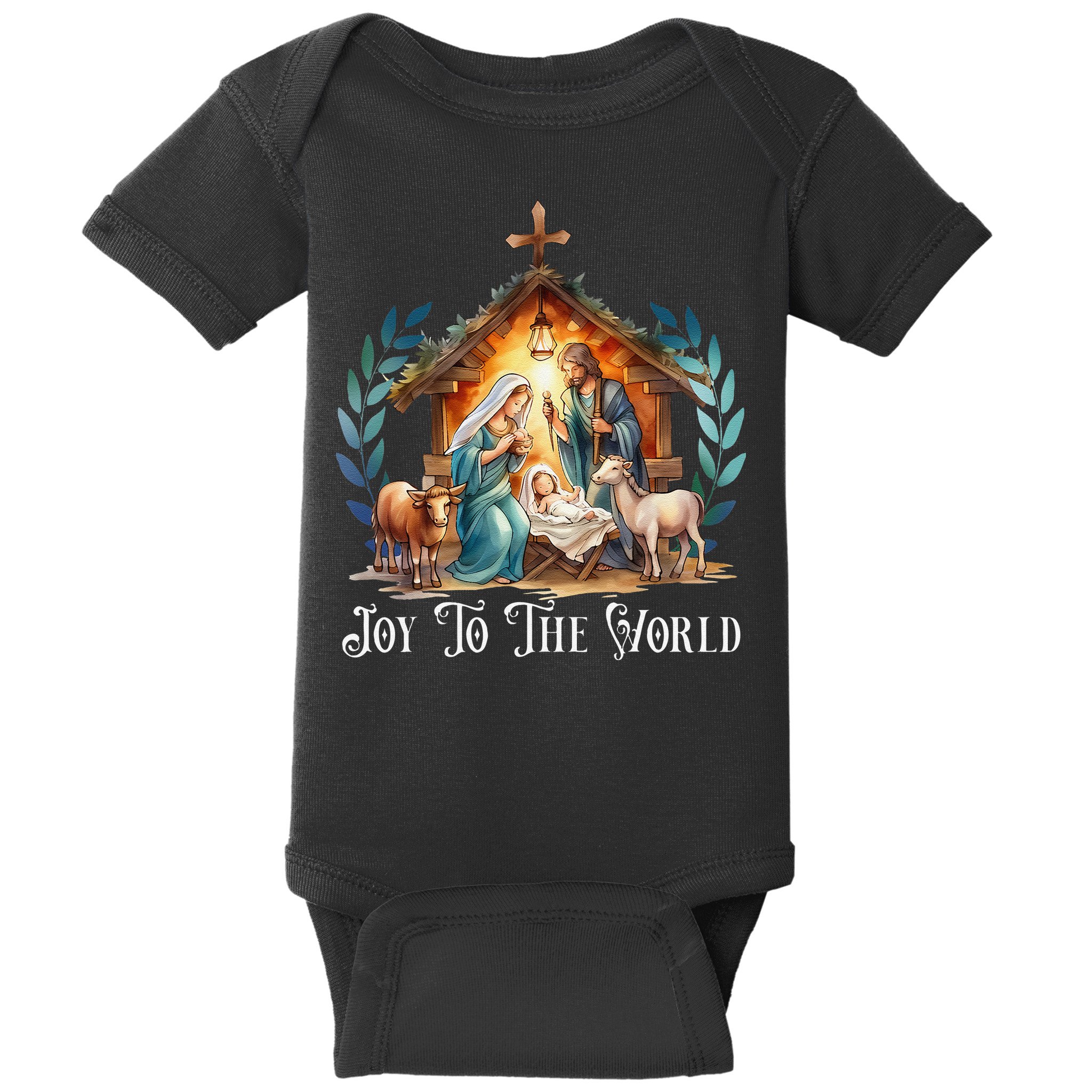Christmas Nativity Christian Birth Of Jesus Joy To The World Gift Baby Bodysuit