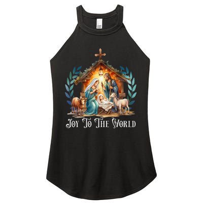 Christmas Nativity Christian Birth Of Jesus Joy To The World Gift Women's Perfect Tri Rocker Tank