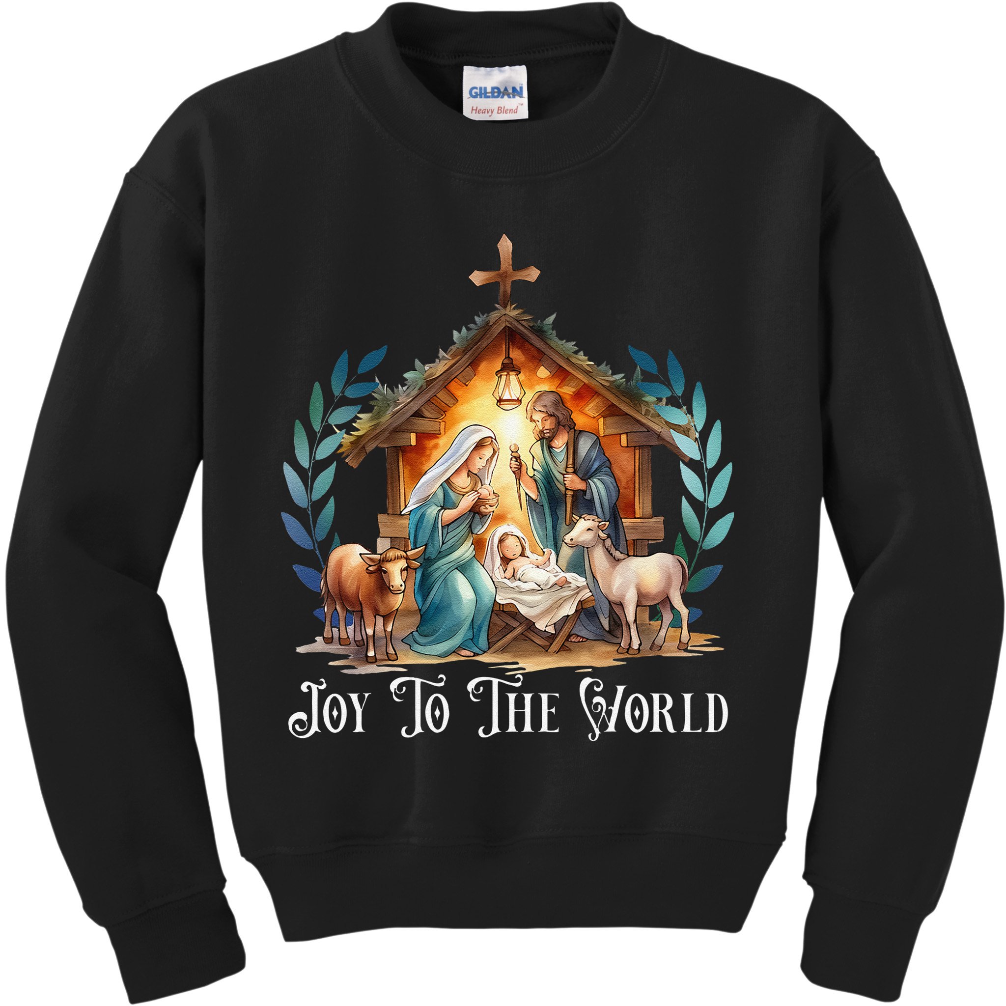 Christmas Nativity Christian Birth Of Jesus Joy To The World Gift Kids Sweatshirt