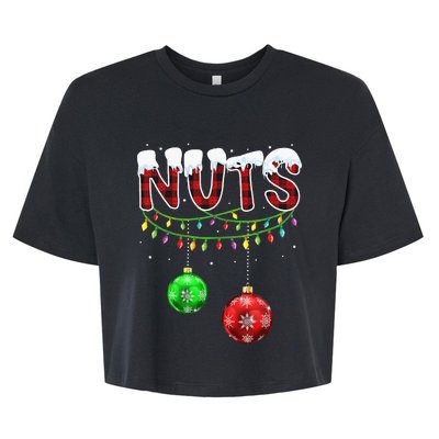 Chest Nuts Christmas Matching Couple Chestnuts Bella+Canvas Jersey Crop Tee