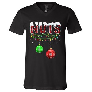 Chest Nuts Christmas Matching Couple Chestnuts V-Neck T-Shirt