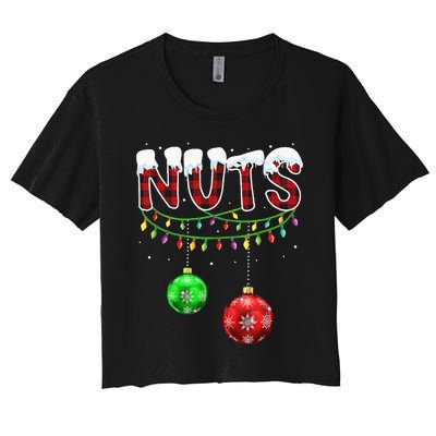 Chest Nuts Christmas Matching Couple Chestnuts Women's Crop Top Tee