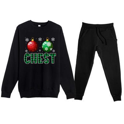 Chest Nuts Christmas Matching Couple Chestnuts Premium Crewneck Sweatsuit Set