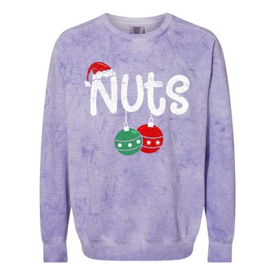 Chest Nuts Couple Christmas Pajama Chestnuts Xmas Gift  Colorblast Crewneck Sweatshirt