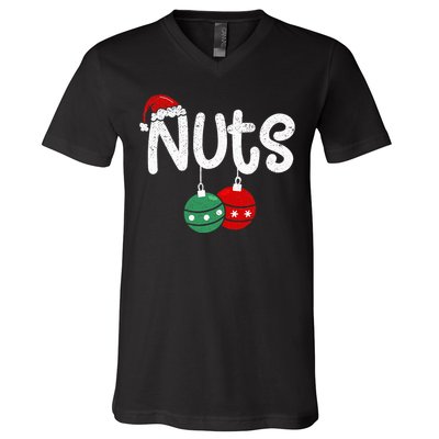 Chest Nuts Couple Christmas Pajama Chestnuts Xmas Gift  V-Neck T-Shirt