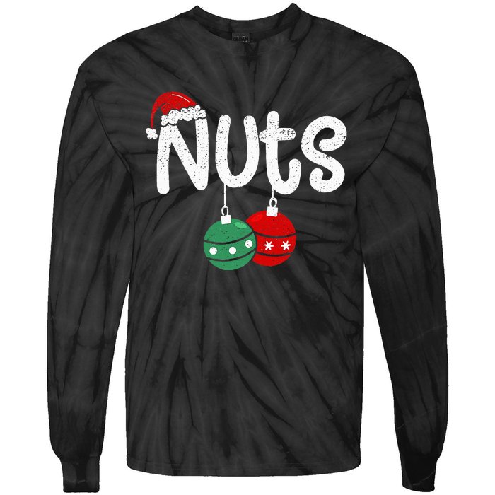 Chest Nuts Couple Christmas Pajama Chestnuts Xmas Gift  Tie-Dye Long Sleeve Shirt