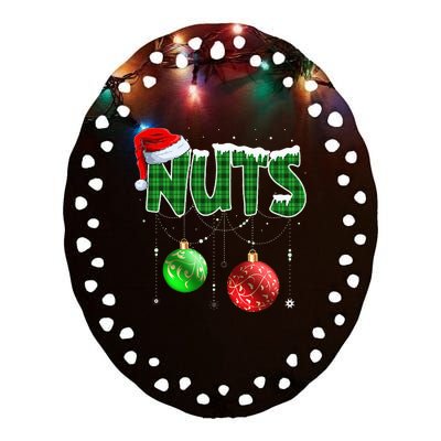 Chest Nuts Christmas Matching Couple Chestnuts Ceramic Oval Ornament