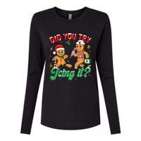 Christmas Nurse Did You Try Icing It Gingerbread Man Womens Cotton Relaxed Long Sleeve T-Shirt