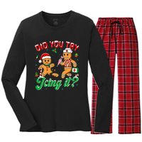 Christmas Nurse Did You Try Icing It Gingerbread Man Women's Long Sleeve Flannel Pajama Set 