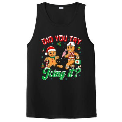 Christmas Nurse Did You Try Icing It Gingerbread Man PosiCharge Competitor Tank