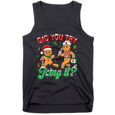 Christmas Nurse Did You Try Icing It Gingerbread Man Tank Top