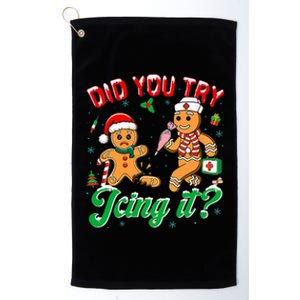 Christmas Nurse Did You Try Icing It Gingerbread Man Platinum Collection Golf Towel