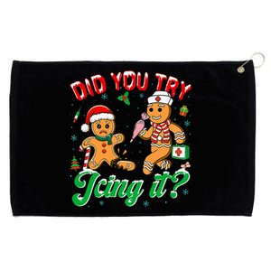 Christmas Nurse Did You Try Icing It Gingerbread Man Grommeted Golf Towel