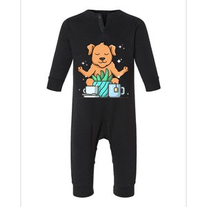 Cute Namaste Dog Do Yoga Gardening Lover Coffee Lover Meaningful Gift Infant Fleece One Piece