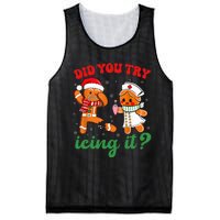 Christmas Nurse Did You Try Icing It Gingerbread Man Mesh Reversible Basketball Jersey Tank