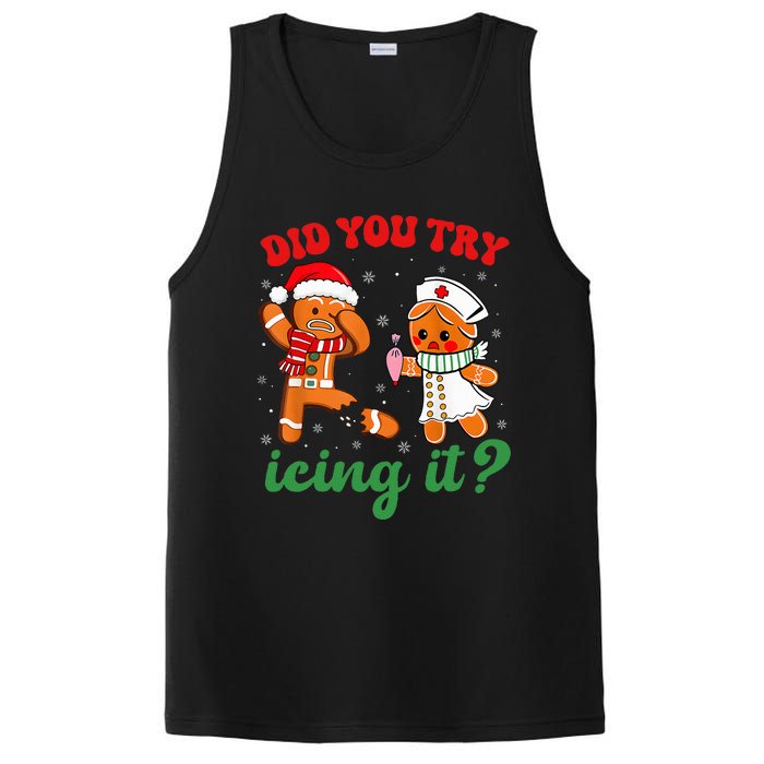 Christmas Nurse Did You Try Icing It Gingerbread Man PosiCharge Competitor Tank