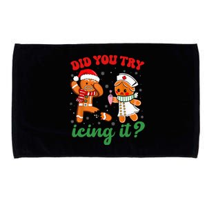 Christmas Nurse Did You Try Icing It Gingerbread Man Microfiber Hand Towel