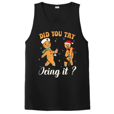 Christmas Nurse Did You Try Icing It Gingerbread Man PosiCharge Competitor Tank