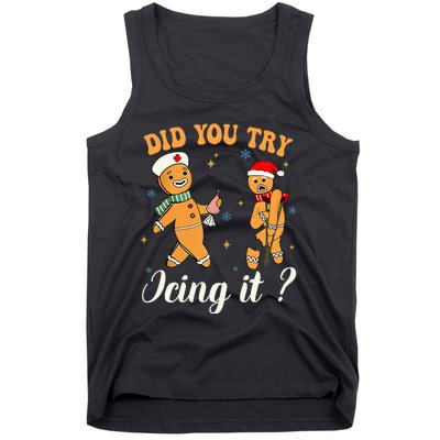 Christmas Nurse Did You Try Icing It Gingerbread Man Tank Top