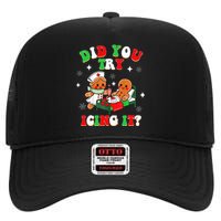 Christmas Nurse Did You Try Icing It Gingerbread Man High Crown Mesh Back Trucker Hat