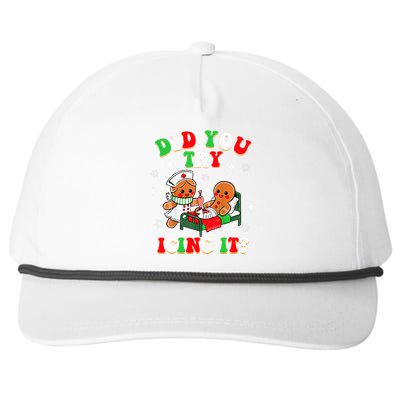 Christmas Nurse Did You Try Icing It Gingerbread Man Snapback Five-Panel Rope Hat