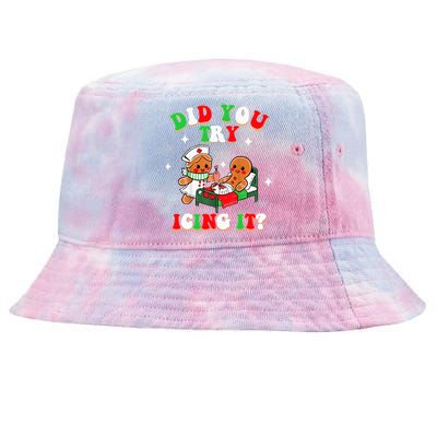 Christmas Nurse Did You Try Icing It Gingerbread Man Tie-Dyed Bucket Hat