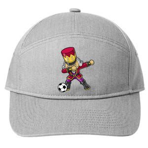 Christmas Nutcracker Dabbing Soccer Player Team Coach Dad 7-Panel Snapback Hat