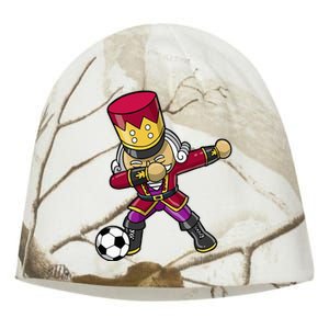 Christmas Nutcracker Dabbing Soccer Player Team Coach Dad Kati - Camo Knit Beanie