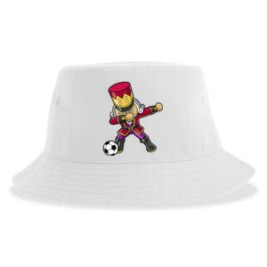 Christmas Nutcracker Dabbing Soccer Player Team Coach Dad Sustainable Bucket Hat