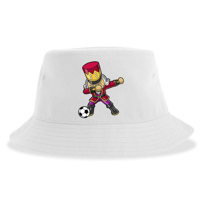 Christmas Nutcracker Dabbing Soccer Player Team Coach Dad Sustainable Bucket Hat