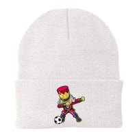 Christmas Nutcracker Dabbing Soccer Player Team Coach Dad Knit Cap Winter Beanie