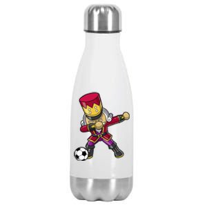 Christmas Nutcracker Dabbing Soccer Player Team Coach Dad Stainless Steel Insulated Water Bottle