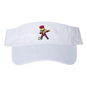 Christmas Nutcracker Dabbing Soccer Player Team Coach Dad Valucap Bio-Washed Visor