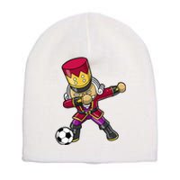 Christmas Nutcracker Dabbing Soccer Player Team Coach Dad Short Acrylic Beanie