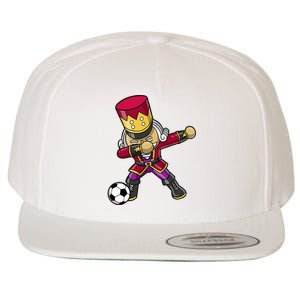 Christmas Nutcracker Dabbing Soccer Player Team Coach Dad Wool Snapback Cap