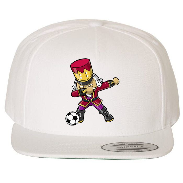 Christmas Nutcracker Dabbing Soccer Player Team Coach Dad Wool Snapback Cap