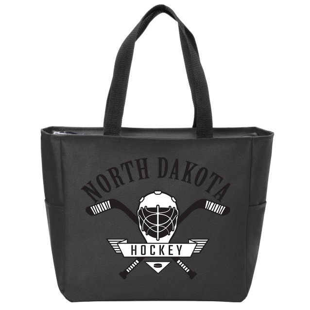 Classic North Dakota Hockey Zip Tote Bag