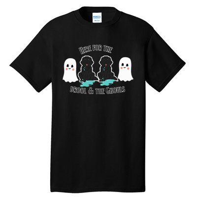 Cute Newfie Dog Halloween Ghosts Here For The Drool & Ghouls Tall T-Shirt