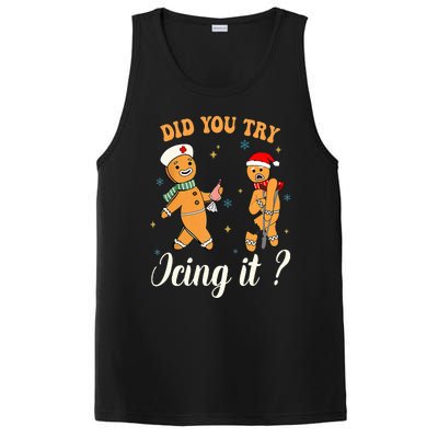 Christmas Nurse Did You Try Icing It Gingerbread Man PosiCharge Competitor Tank