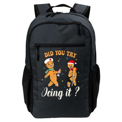 Christmas Nurse Did You Try Icing It Gingerbread Man Daily Commute Backpack