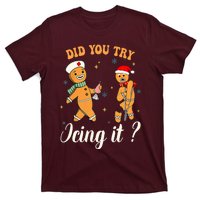 Christmas Nurse Did You Try Icing It Gingerbread Man T-Shirt