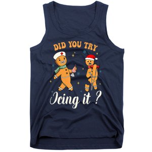 Christmas Nurse Did You Try Icing It Gingerbread Man Tank Top