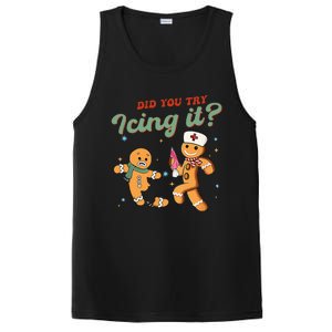 Christmas Nurse Did You Try Icing It Gingerbread Man PosiCharge Competitor Tank