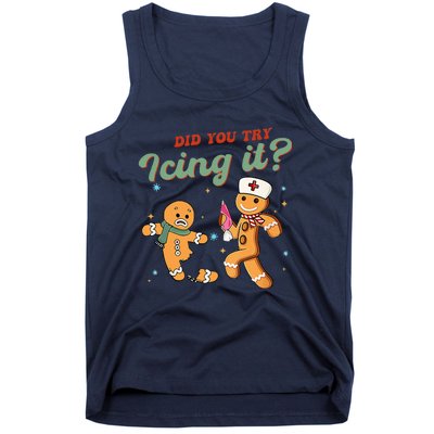 Christmas Nurse Did You Try Icing It Gingerbread Man Tank Top