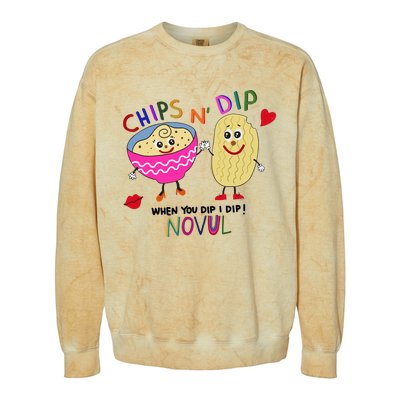 Chips N Dip When You Dip I Dip Novul Colorblast Crewneck Sweatshirt