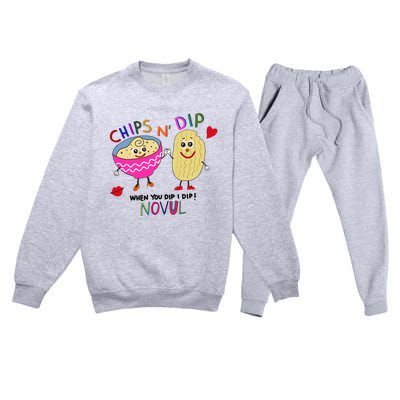 Chips N Dip When You Dip I Dip Novul Premium Crewneck Sweatsuit Set