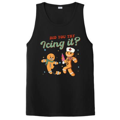 Christmas Nurse Did You Try Icing It Gingerbread Man PosiCharge Competitor Tank