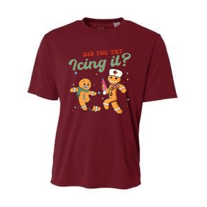 Christmas Nurse Did You Try Icing It Gingerbread Man Performance Sprint T-Shirt